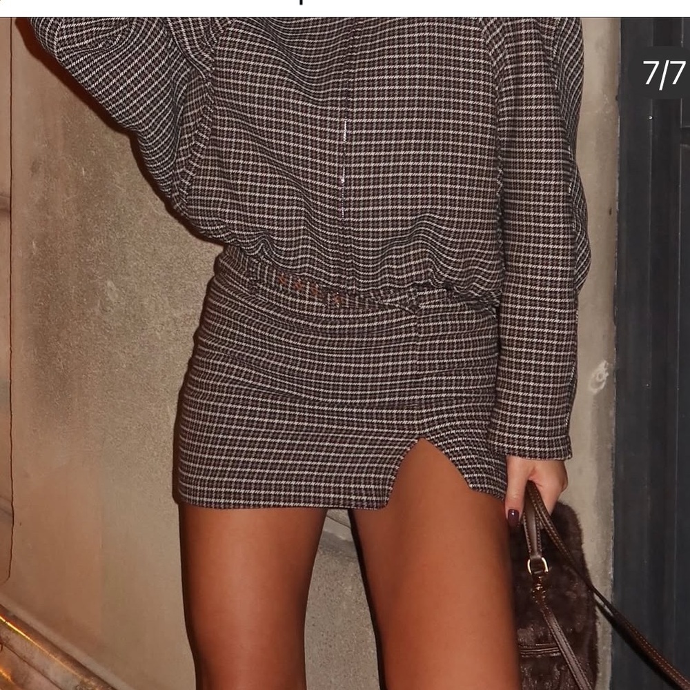 Trend Nwt Zara Viral Houndstooth Belted Skort Gray Firm Price No Discount